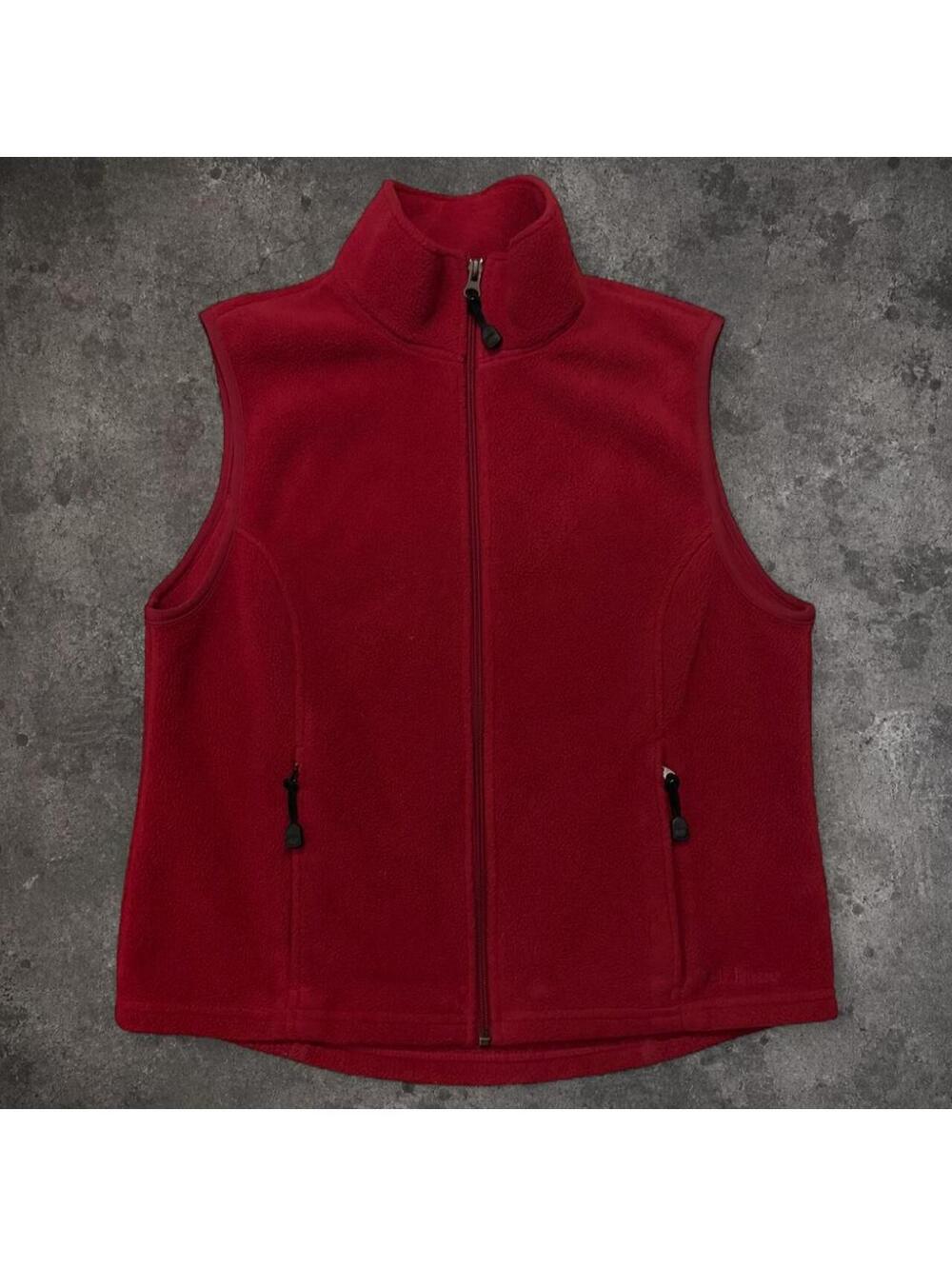Beautiful Red L.L.Bean fleece vest